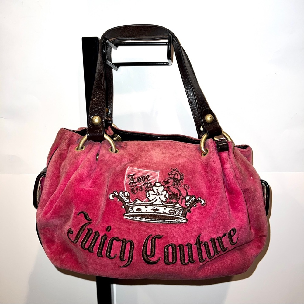 Pink Juicy Couture Purse Vintage Y2K Shoulder Bag Handbag Preloved Satchel Rare - Picture 2 of 13